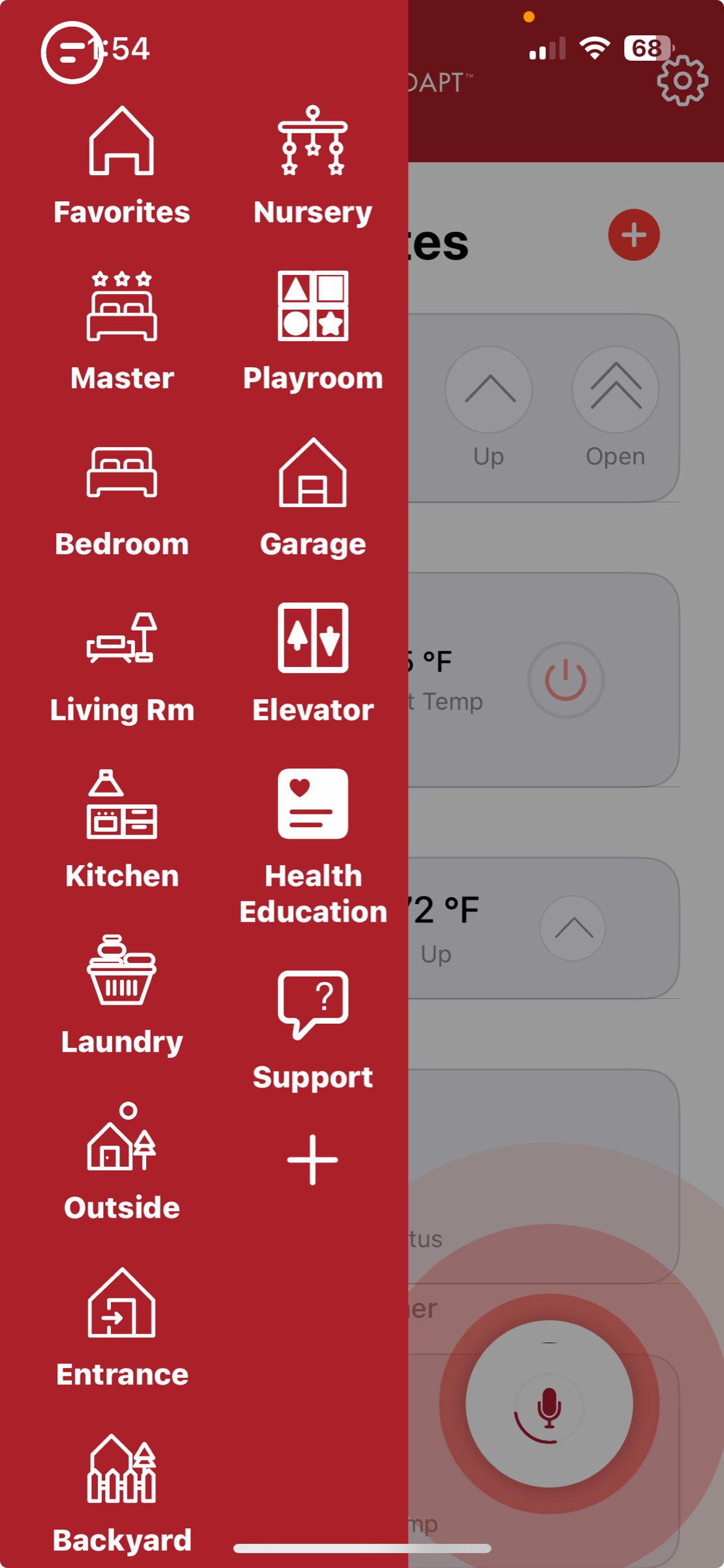 The Tetradapt app main menu on a phone